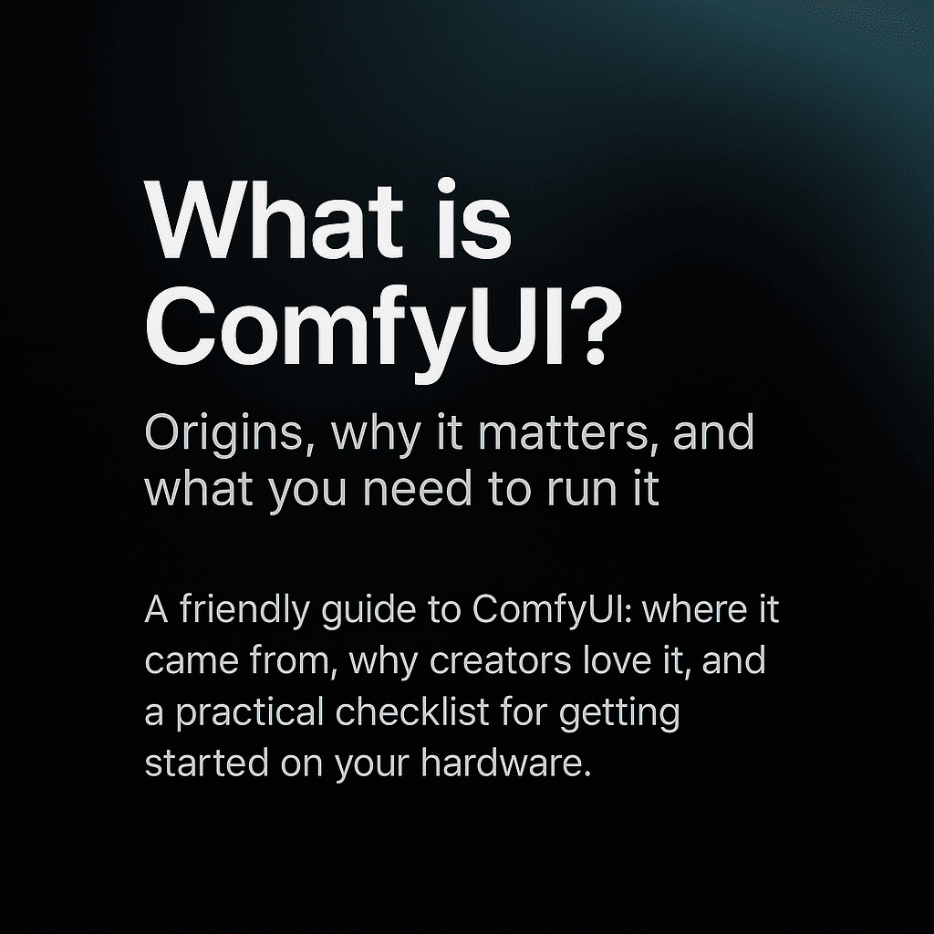 What is ComfyUI? Origins, why it matters, and what you need to run it